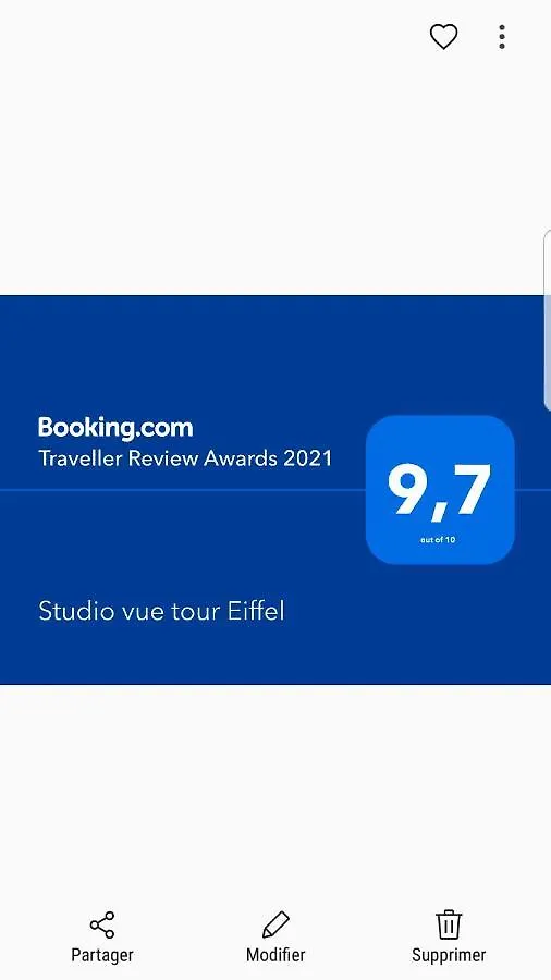 Апартаменты Studio Vue Tour Eiffel